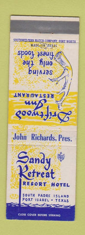Matchbook Cover - Driftwood Inn Restaurant Port Isabel TX