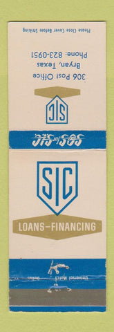 Matchbook Cover - SIC Loans Bryan TX