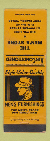 Matchbook Cover - The Men's Store Port Isabel TX WEAR