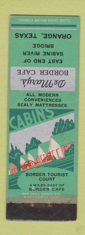 Matchbook Cover - De Mary's Border Cafe Orange TX WEAR