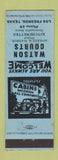 Matchbook Cover - Watson Courts Motel Los Fresnos TX low phone # WEAR BLUE