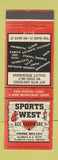 Matchbook Cover - Sports West Ace Hardware Sporting Goods Klamath Falls OR