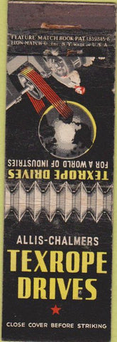 Matchbook Cover - Allis Chalmers Texrope Drives feature WEAR