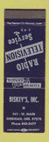Matchbook Cover - Biskey's Radio TV Sheridan OR