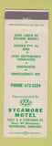 Matchbook Cover - Sycamore Motel Roseburg OR