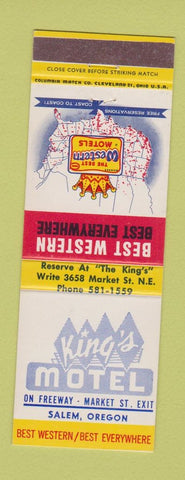 Matchbook Cover - King's Motel Salem OR Best Western