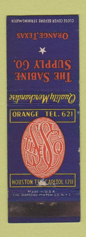 Matchbook Cover - Sabine Supply Orange TX Industrial