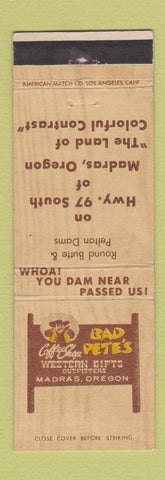 Matchbook Cover - Bad Pete's Coffee Shop Madras OR