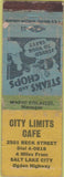 Matchbook Cover - City Limits Cafe Salt Lake City UT WORN
