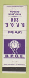 Matchbook Cover - Elks Lodge Pendleton OR #1 WHITE
