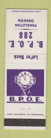 Matchbook Cover - Elks Lodge Pendleton OR #1 WHITE