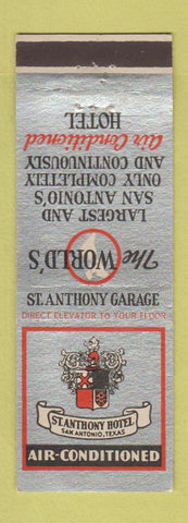 Matchbook Cover - St Anthony Hotel San Antonio TX