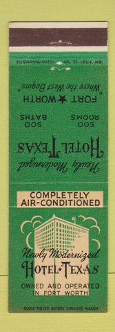 Matchbook Cover - Hotel Texas Fort Worth TX