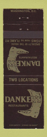 Matchbook Cover - Danker's Restaurant Washington DC BLACK