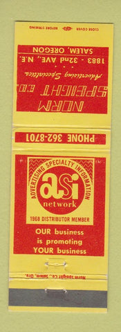 Matchbook Cover - Norm Speight Advertising Salem OR