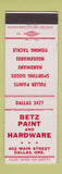 Matchbook Cover - Betz Paint Hardware Dallas OR Fuller Paints