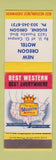 Matchbook Cover - New Oregon Motel Eugene OR Best Western