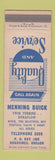 Matchbook Cover - Menning Buick Brookings OR