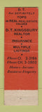 Matchbook Cover - DJ Kingsbury Real Estate Glendale CA
