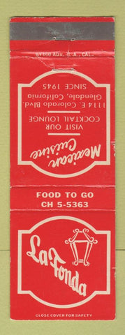 Matchbook Cover - La Fonda Mexican Restaurant Glendale CA WEAR