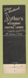 Matchbook Cover - Arthur's Village Inn Glendale CA
