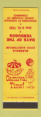 Matchbook Cover - Days of Verdugos Glendale CA 1961