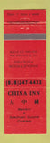 Matchbook Cover - China Inn Chinese Glendale CA WEAR