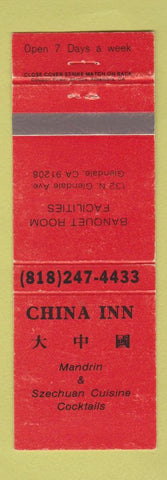 Matchbook Cover - China Inn Chinese Glendale CA WEAR