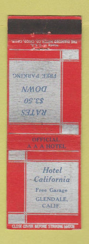 Matchbook Cover - Hotel California Glendale CA WEAR