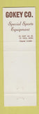 Matchbook Cover - Gokey Botte Sauvage Sporting Equipment St Paul MN boots