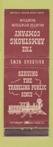 Matchbook Cover - Armstrong Railroad News Boston MA WEAR train