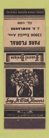 Matchbook Cover - Park Floral Cleveland OH