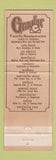 Matchbook Cover - Grinder Restaurants Long Beach Montebello CA