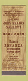 Matchbook Cover - Lauten's Coffee Shop Bobo's Bonanza Glendale CA