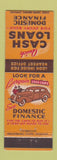 Matchbook Cover - Cash Loans Glendale Long Beach Oakland San Francisco CA