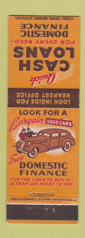 Matchbook Cover - Cash Loans Glendale Long Beach Oakland San Francisco CA