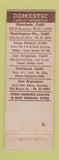 Matchbook Cover - Cash Loans Glendale Long Beach Oakland San Francisco CA