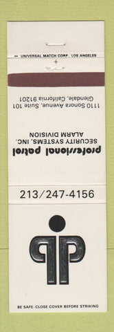 Matchbook Cover - Professional Patrol Security Systems Glendale CA