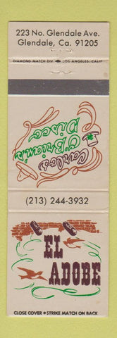 Matchbook Cover - El Adobe Carlos O'Brian's Disco Glendale CA