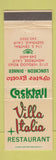 Matchbook Cover - Villa Italia Restaurant Glendale CA Montrose