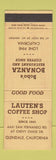Matchbook Cover - Lauten's Coffee Shop Bobo's Bonanza Glendale CA