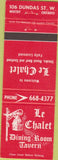 Matchbook Cover - Le Chalet Tavern Whitby ON