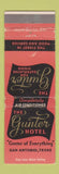 Matchbook Cover - Gunter Hotel San Antonio TX WEAR