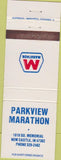 Matchbook Cover - Parkview Marathon oil gas New Castle IN
