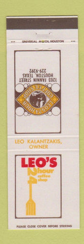 Matchbook Cover - Leo's 24 Hour Coffee Shop Houston TX