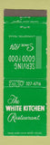 Matchbook Cover - White Kitchen Restaurant Livingston TX