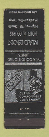 Matchbook Cover - Madison Hotel Madisonville TX