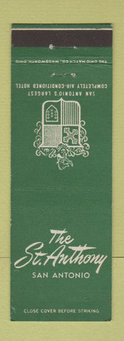 Matchbook Cover - St Anthony Hotel San Antonio TX