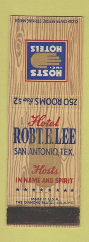 Matchbook Cover - Hotel Robert E Lee San Antonio TX WOOD GRAIN