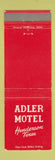 Matchbook Cover - Adler Motel Henderson TX